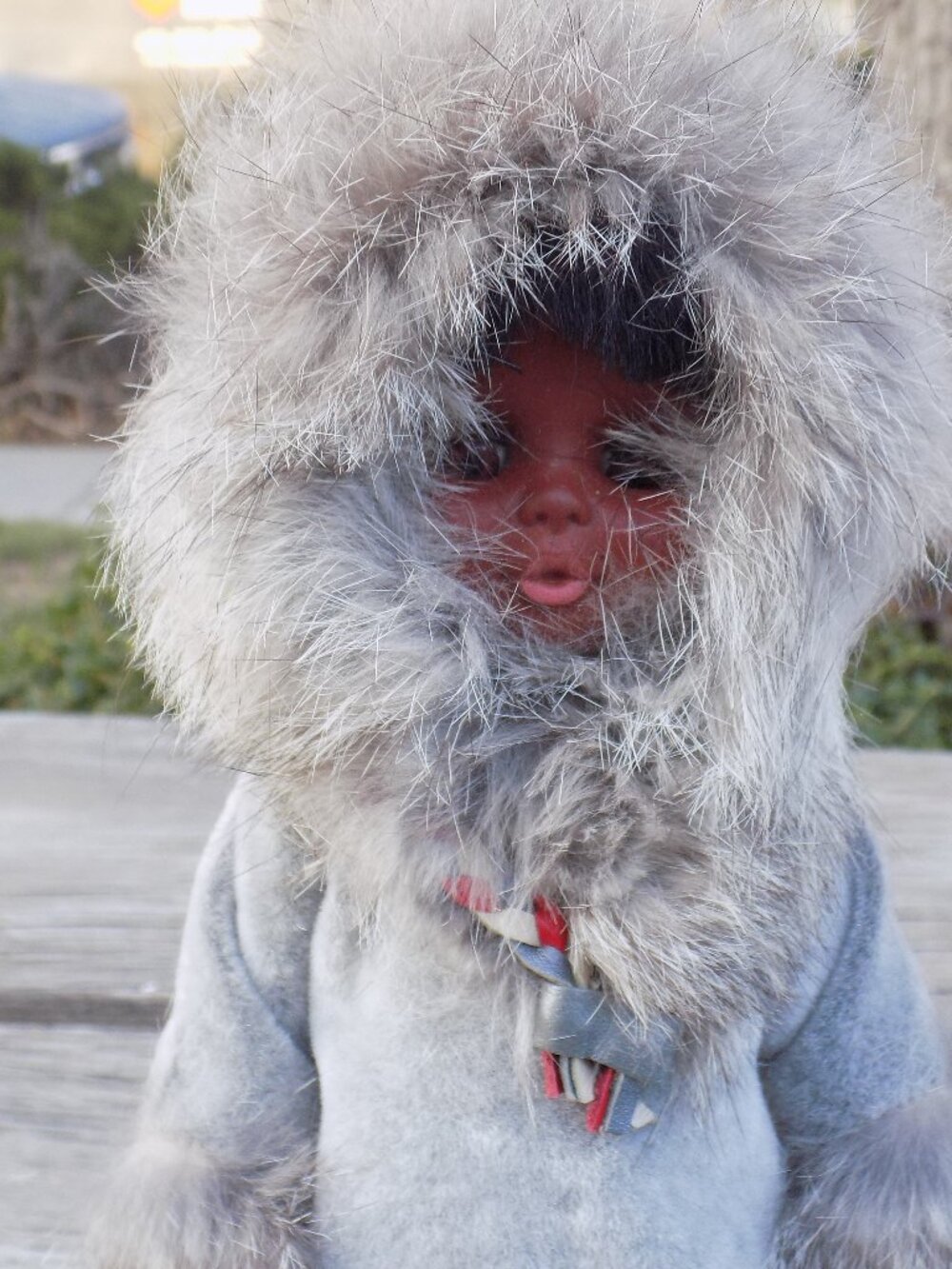 Alaska Rabbit Fur Doll, Souvenir Doll, Gray Fur Alaska Doll, Vintage Doll *